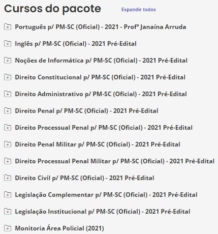 Pacote Completo p/ PM-SC (Oficial) - 2021 Pré-Edital