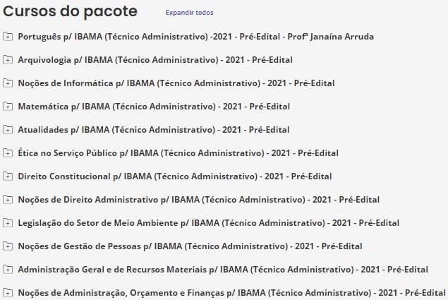 Pacote p/ IBAMA (Técnico Administrativo) - 2021 - Pré-Edital