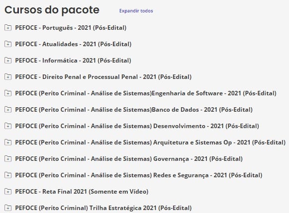 PEFOCE (Perito - Análise de Sistemas e Ciências da Computação) Pacote - 2021 (Pós-Edital)