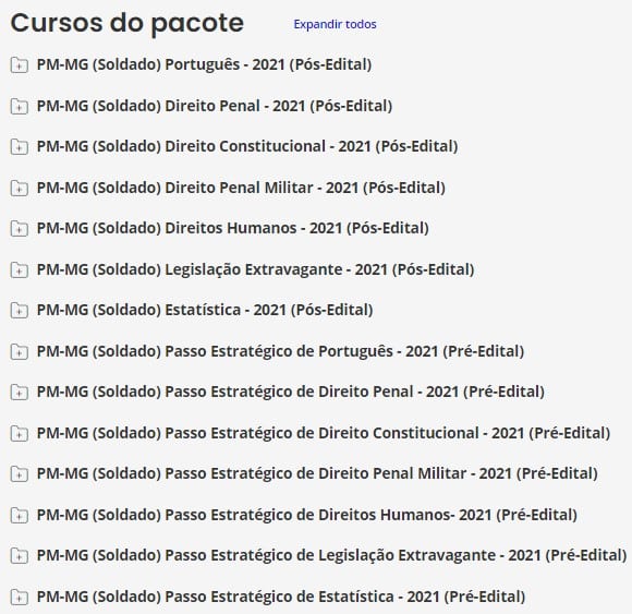 PM-MG (Soldado) Pacotaço - Pacote Teórico + Pacote Passo 2021 - (Pós-Edital)
