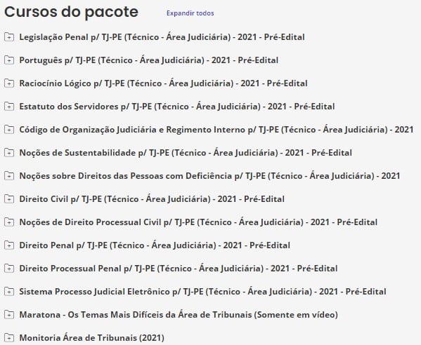 Pacote Completo p/ TJ-PE (Técnico - Área Judiciária) - 2021 - Pré-Edital