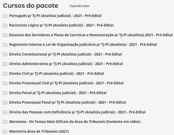 Pacote Completo p/ TJ-PI (Analista Judicial) - 2021 - Pré-Edital