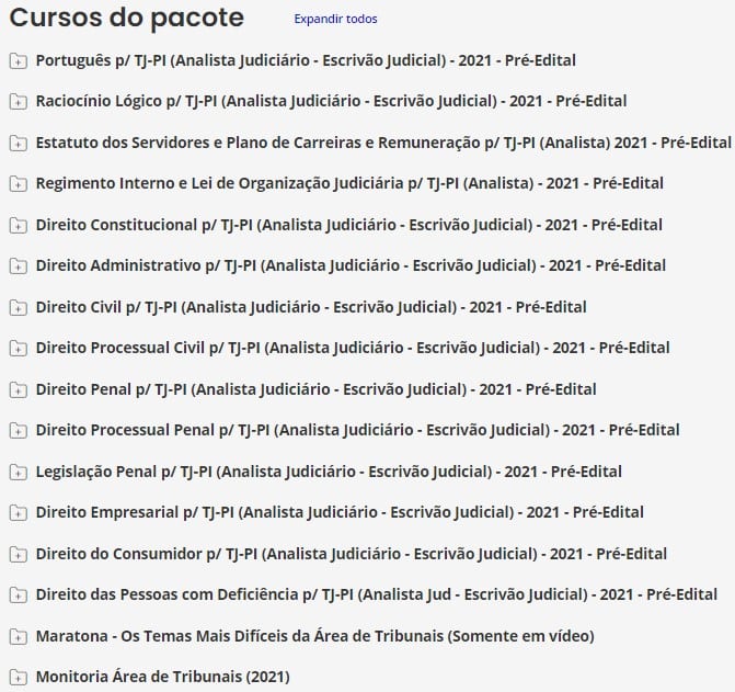 Pacote Completo p/ TJ-PI (Analista Judiciário - Escrivão Judicial) - 2021 - Pré-Edital