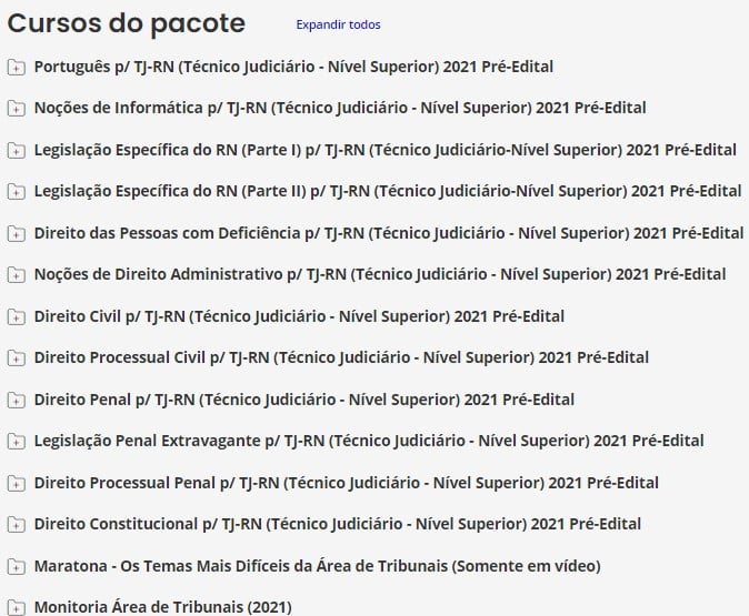 Pacote Completo p/ TJ-RN (Técnico Judiciário - Nível Superior) 2021 Pré-Edital