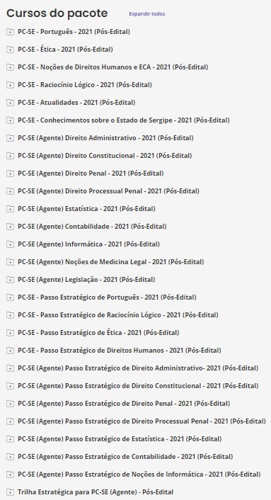 PC-SE (Agente) Pacotaço - Pacote Teórico + Pacote Passo - 2021 (Pós-Edital)